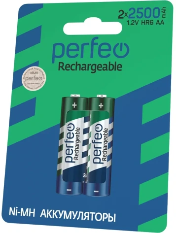 Аккумулятор Perfeo HR6-2BL 2500 mAh 2 шт (PF AA2500/2BL) - фото в интернет-магазине Арктика