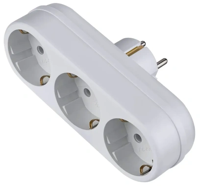 Тройник Perfeo RU Power PF_C3359, 3 гнезда, 16А, с/з, белый (3L3)* - фото в интернет-магазине Арктика