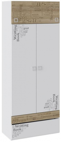 Детская "Оксфорд" ТД-139.07.22 шкаф для одежды (ривьера/белый с рис) - Три Я - фото в интернет-магазине Арктика