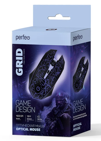Мышь Perfeo GRID (PF-A4800) (черная) - фото в интернет-магазине Арктика