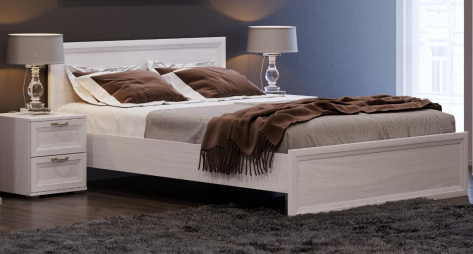 Спальня "Эдель" кровать 140*200 (ясень анкор) - Евромебель - фото в интернет-магазине Арктика