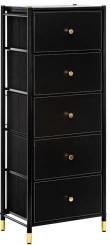 Комод "Нирита/Хайди" 5 ящиков (черный) - Импэкс - каталог товаров магазина Арктика