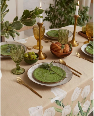 Скатерть "Этель" Белые тюльпаны 149*220 см 5376680 - Сима-ленд - фото в интернет-магазине Арктика