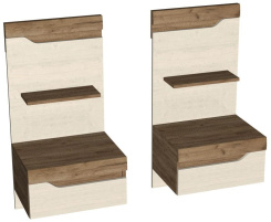 Спальня "Севилья" комплект тумб прикроватных 1,0 м (крафт табачный/дуб приморский) - Евромебель - каталог товаров магазина Арктика