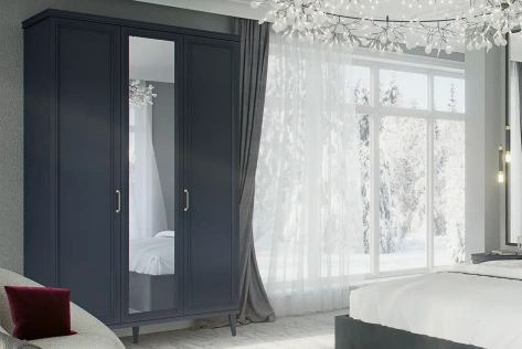 Спальня "Орландо" (ОР-177.03) шкаф для одежды (Серый уголь) - Ангстрем - фото в интернет-магазине Арктика