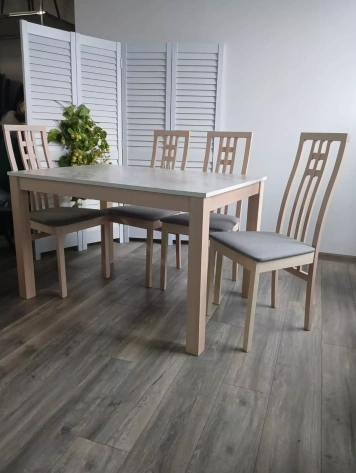 Стол обеденный TME-6931 MBH (SWEDEN / MILKY WHITE BEECH) - М-Сити - фото в интернет-магазине Арктика