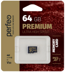 Флеш Perfeo 64Gb microSD class 10 UHS-3 (PF64GMCSX10V30) - каталог товаров магазина Арктика
