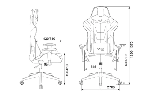 Кресло игровое VIKING-4/AERO BL+BLUE черно/синее - фото в интернет-магазине Арктика