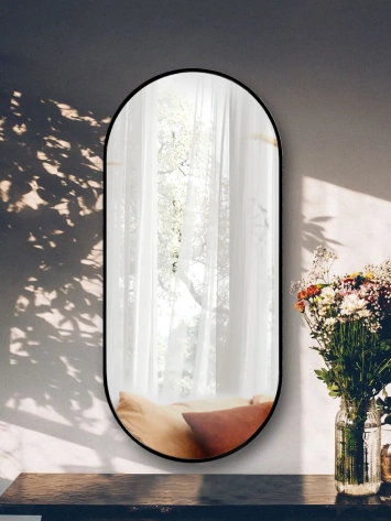 Зеркало навесное Z-16 1100х500 мм с черной рамкой - Мебельград - фото в интернет-магазине Арктика