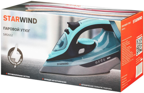 Утюг Starwind SIR2652 бирюзовый/черный - фото в интернет-магазине Арктика