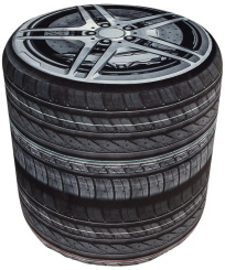 Пуф "Грей" тип 1 (черный с рисунком) - Три Я - каталог товаров магазина Арктика