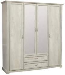 Спальня "Сохо" 32.01 NEW шкаф 4-х дверн (бетон пайн белый/бетон пайн белый патина) - Олмеко - каталог товаров магазина Арктика