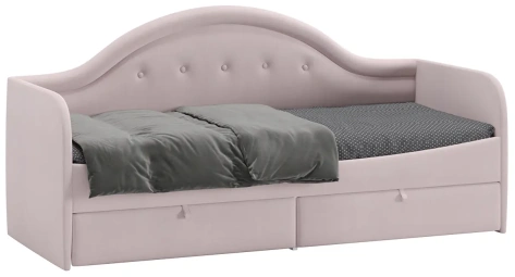 Детская "Адель" кровать Тип 1 800 (велюр пудровый) 80*200 - Три Я - фото в интернет-магазине Арктика