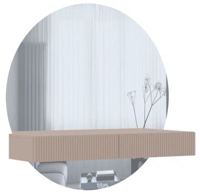 Спальня "Дольче" (ДЛ-323.02) тумба навесная (кашемир серый+бархат фрапучино) - Ангстрем - фото в интернет-магазине Арктика